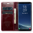 Carcasă flip CASEME pentru Samsung Galaxy S8, Waxy Textured, roșu