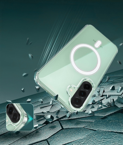 Carcasa pentru Samsung Galaxy A56 5G, Dropproof MagSafe, transparentă + sticlă temperată 9H