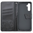 Cu clapetă pentru Samsung Galaxy M34 5G, Butterfly, negru
