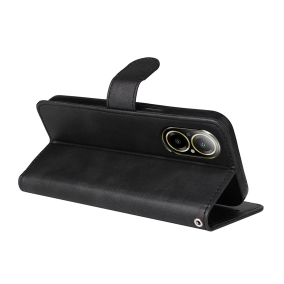 Cu clapetă pentru Realme C67, Leather Wallet, negru