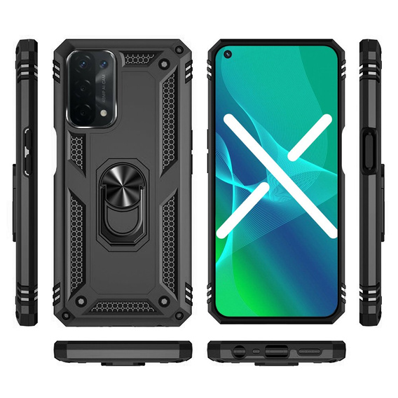 Husă blindată pentru OPPO A54 5G/A74 5G/A93 5G, Nox Case Ring, negru