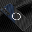 Huse pentru Samsung Galaxy S23 Plus, Magsafe Slim Carbon, negru / albastru