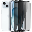 2x sticlă de confidențialitate temperată pentru iPhone 15 Plus, ERBORD Anti-Spy