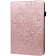 Husă cu clapetă pentru Samsung Galaxy Tab A8 10.5 SM-X200 SM-X205, flower, roz rose gold