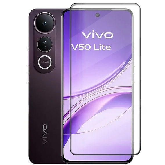 Sticlă călită 3D pentru Vivo V50 Lite 4G / 5G, cadru negru