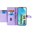 Cu clapetă pentru Samsung Galaxy A16, Wallet Zipper Pocket, violet