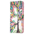 Cu clapetă pentru Samsung Galaxy M34, Wallet, tree of life, alb