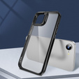 Carcasă pentru Iphone 16E, cadru pentru suport, transparent / negru