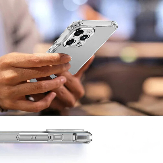 Carcasă pentru iPhone 16 Pro, Erbord Dropproof, transparentă + Sticlă