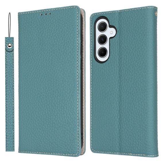 Cu clapetă pentru Samsung Galaxy S25+ Plus, Litchi Skin Grain, albastru