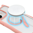 Husă pentru iPhone 11, pentru MagSafe, Cute Cat, roz + sticlă pentru ecran