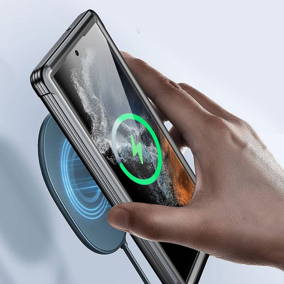 Carcasă pentru Samsung Galaxy S22 Ultra, Shockproof, cu folie, negru