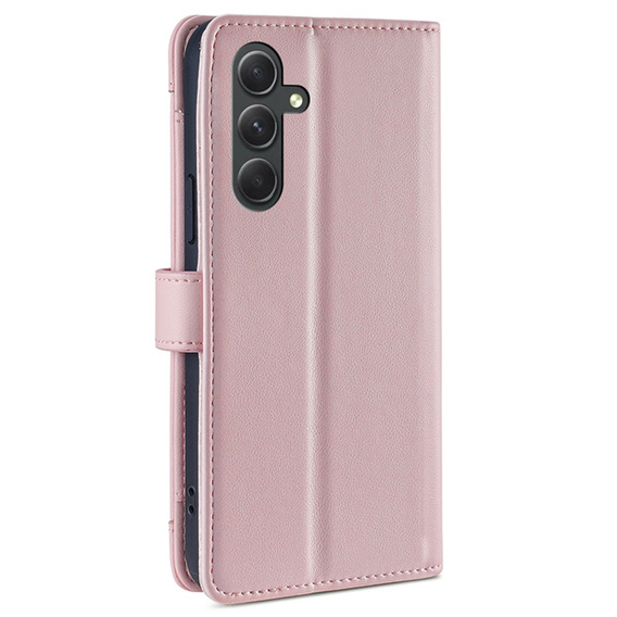 Cu clapetă pentru Samsung Galaxy A54 5G, Wallet Zipper Pocket, roz