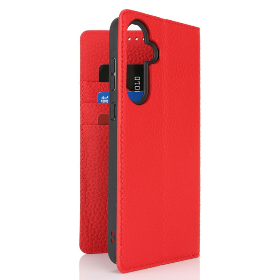 Cu clapetă pentru Samsung Galaxy S25, Litchi Skin Grain, roșu