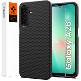 Carcasa Spigen pentru Samsung Galaxy A26 5G, Liquid Air, negru + 9H Tempered Glass