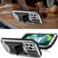 Husă pentru iPhone 13 Pro Max, R-JUST CamShield Slide, armată, de argint / negru
