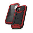 Husă pentru iPhone 13, R-JUST CamShield Slide, armată, roșu / negru