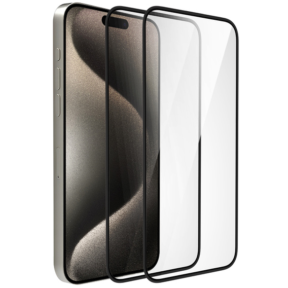 2x sticlă ceramică ERBORD Hybrid Glass pentru iPhone 15 Pro Max