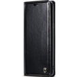 Carcasă flip CASEME pentru Samsung Galaxy S8+ Plus, Waxy Textured, negru