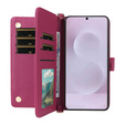 Carcasă cu clapetă pentru Samsung Galaxy S25 Edge, Crossbody Leather Wallet, maroon