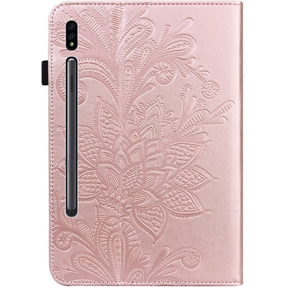Husă cu clapetă pentru Samsung Galaxy Tab S7, flower, albastru