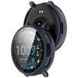 Husă 2-în-1 + sticlă temperată pentru Amazfit Active Max, albastru închis
