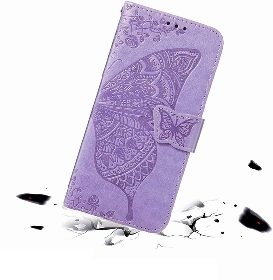 Cu clapetă pentru Oppo Reno 13F / Oppo Reno 13FS, Butterfly, violet