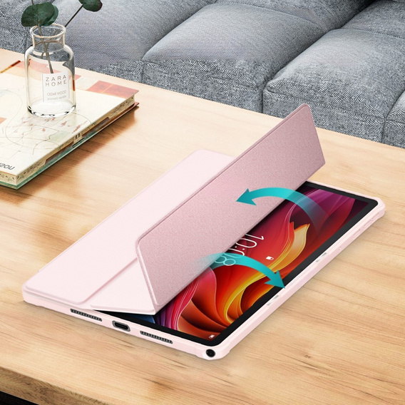 Husă pentru Lenovo Tab K11 Plus, Smartcase Hybrid, cu spațiu pentru stylus, roz