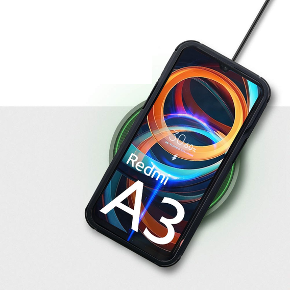 Carcasă pentru Xiaomi Redmi A3, Fusion Hybrid, cu protecție pentru camera foto, transparent / negru