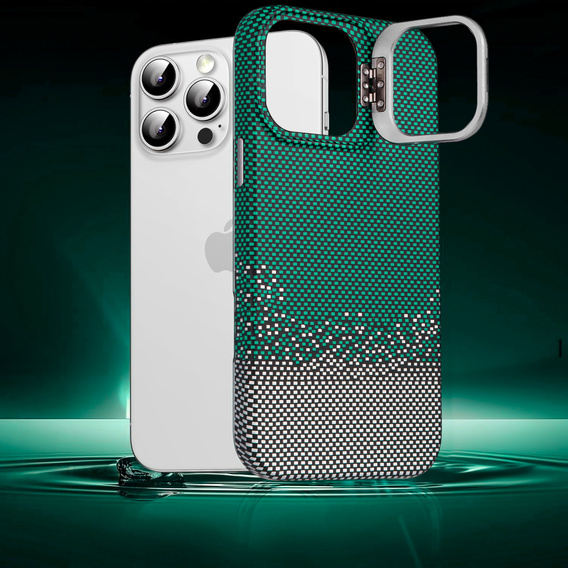 Carcasă pentru iPhone 15 Pro, cadru Kickstand, pentru MagSafe, Sand Green