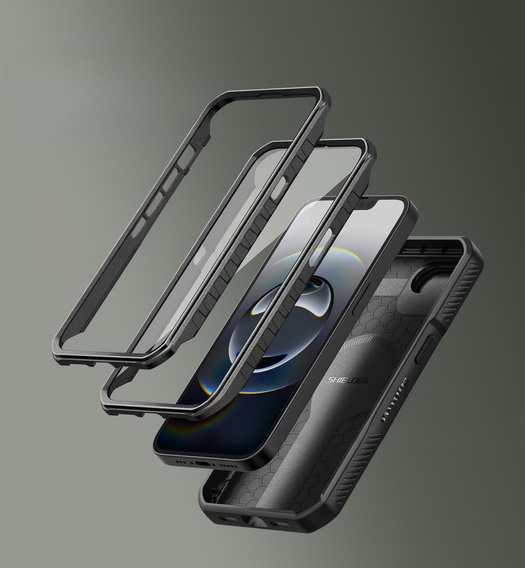 Carcasă blindată pentru iPhone 16e, Dexnor CamProtect MagSafe, negru