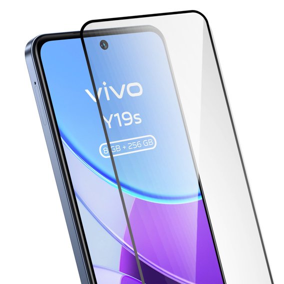 Sticlă călită 3D pentru Vivo Y19s, cadru negru