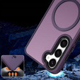 Husă pentru Samsung Galaxy S21 FE, pentru MagSafe, ERBORD Matt Case, violet închis + sticlă pentru ecran