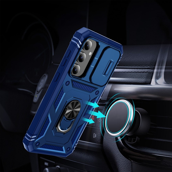 Husă blindată pentru Samsung Galaxy S23 FE, CamShield Slide, albastru