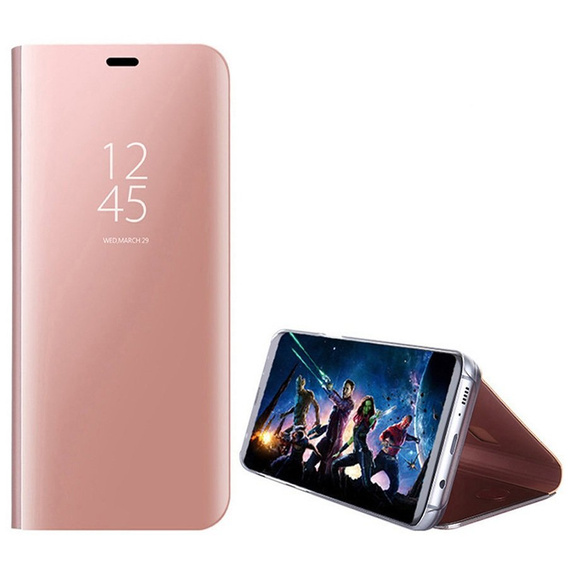 Huse pentru Samsung Galaxy A51 5G, Clear View, roz rose gold