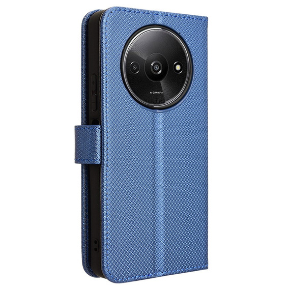 Cu clapetă pentru Xiaomi Redmi A3, Wallet Smart Magnet, albastru