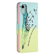 Cu clapetă pentru Nokia C12 4G, Wallet, feather, albastru
