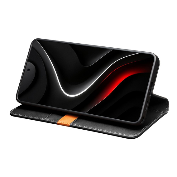 Husă din piele Qialino pentru Samsung Galaxy S26 Ultra, negru