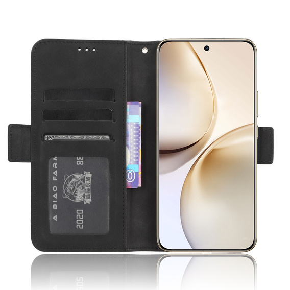Cu clapetă pentru Realme 14 Pro 5G, Card Slot, negru