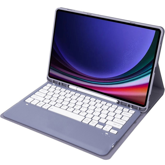 Carcasă + tastatură Samsung Galaxy Tab S9+, Leather Pen Slot, violet