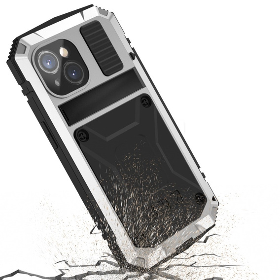 Husă pentru iPhone 15, R-JUST, armată, de argint / negru