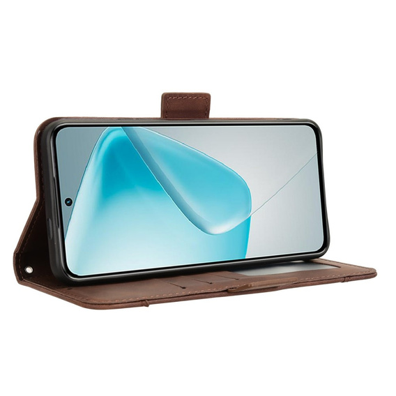 Cu clapetă pentru Infinix Hot 50 Pro+ 4G, Card Slot, maro