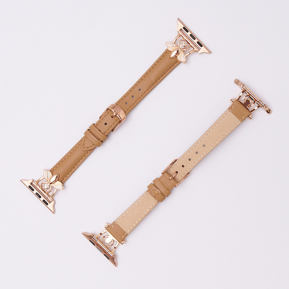 Curea din piele pentru Apple Watch 1/2/3/4/4/5/6/6/7/8/SE/Ultra 42/44/45/49mm, bej