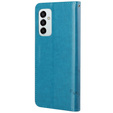 Cu clapetă pentru Samsung Galaxy M23, Butterfly, albastru