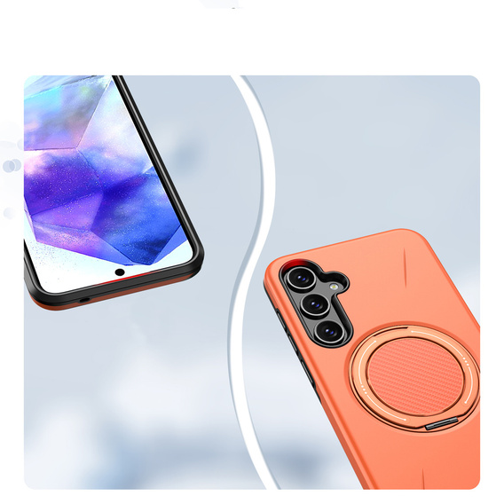 Husă MagSafe cu suport pentru Samsung Galaxy A57 5G, portocaliu