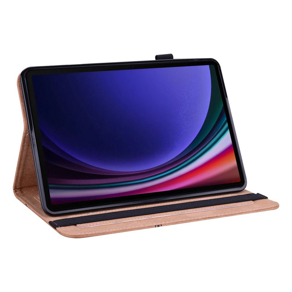 Husă pentru Samsung Galaxy Tab S10 Lite / S10 FE / S9 FE / S9, Classic, cu spațiu pentru stylus, maro