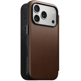 Husă Nomad pentru iPhone 17 Pro Max, Folio din piele modernă, maro