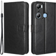 Cu clapetă pentru Infinix Hot 20i, Crazy Horse Wallet, negru