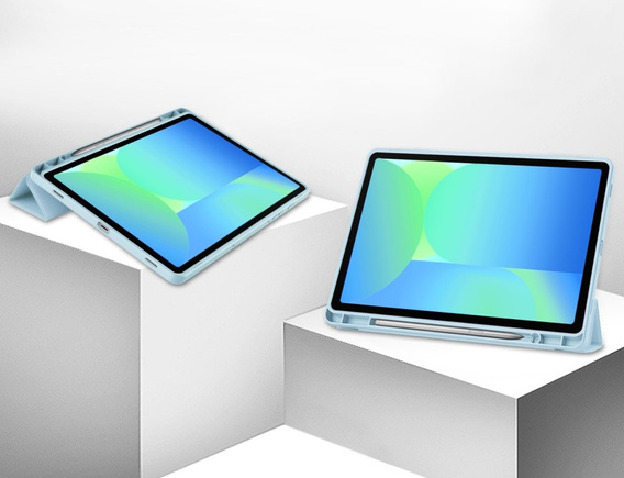 Husă pentru Samsung Galaxy Tab S10 FE+ Plus, Smartcase cu spațiu pentru stylus, albastru