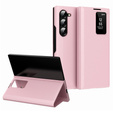 Husă cu clapetă pentru Samsung Z Fold5 5G, Smart View Wallet, roz